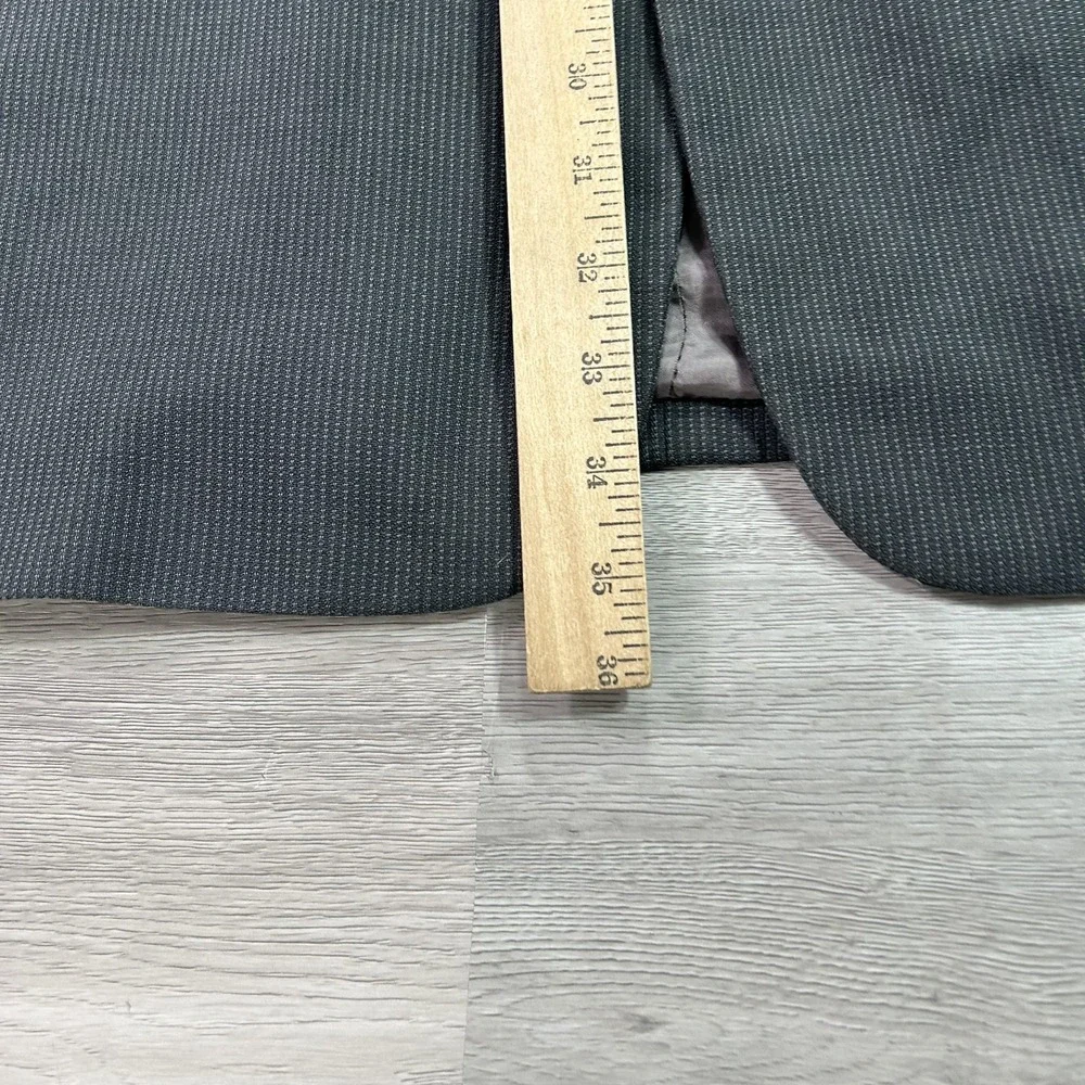 Hugo Boss‎ Blazer Mens 46L Gray Micro Check 3 Button Made USA Sport Coat Jacket